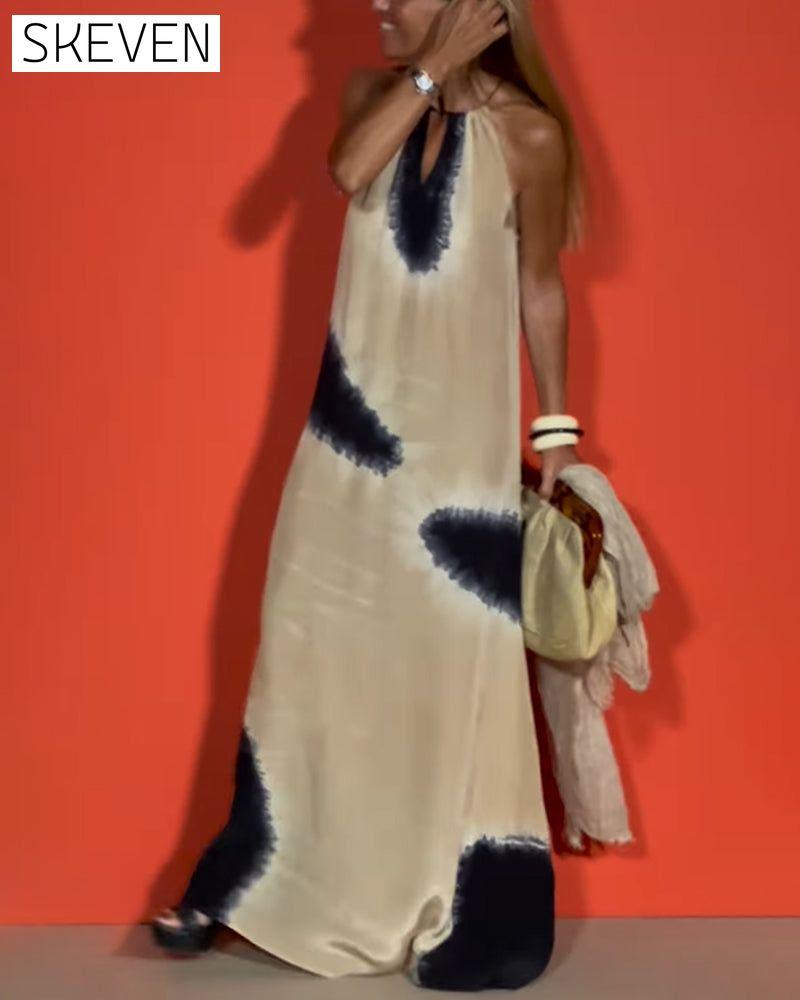 Sleeveless Gradient Halter Dress