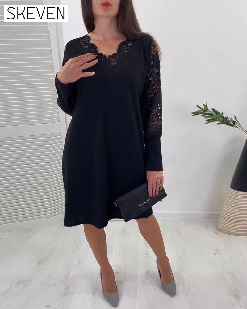 Elegantes Spitzenkleid mit V-Ausschnitt