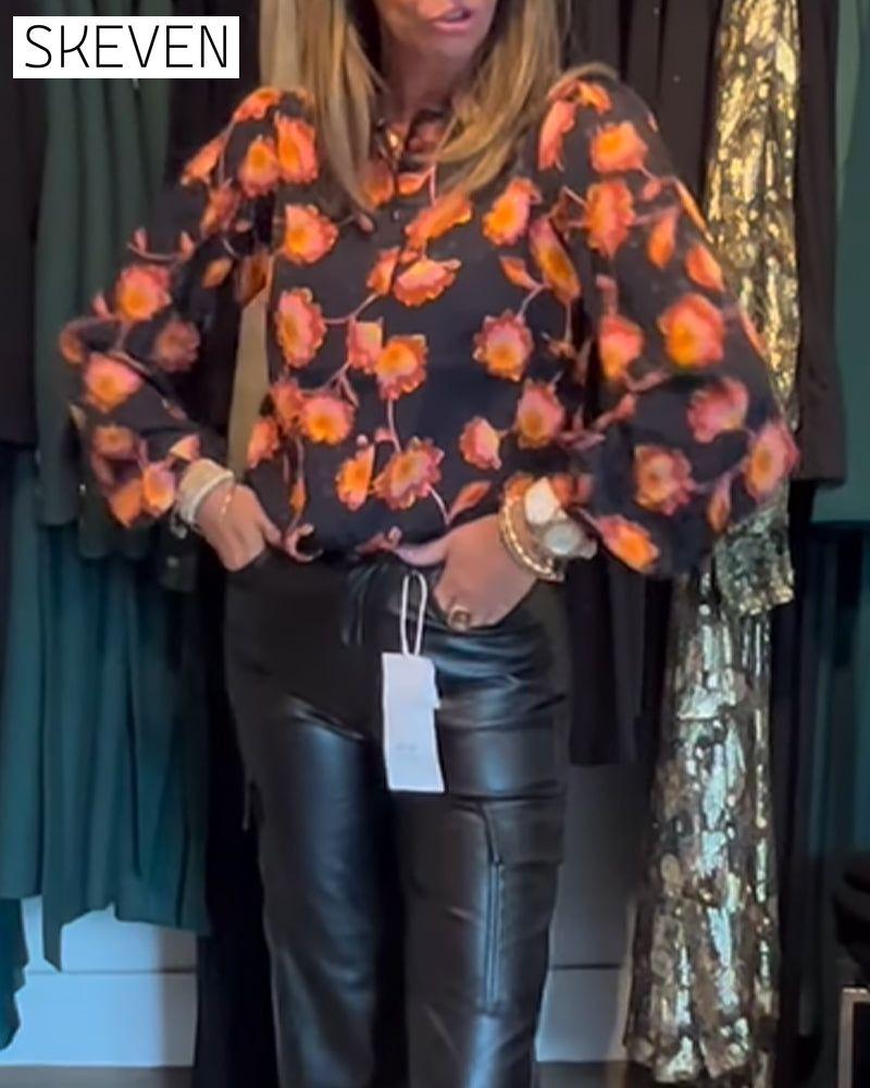 Langarmshirt mit Blumenmuster