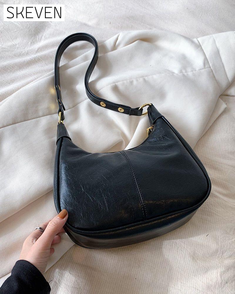 Achseltasche aus gewachstem Leder 