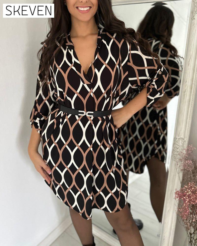 Kleid im Retro-Rautenmuster