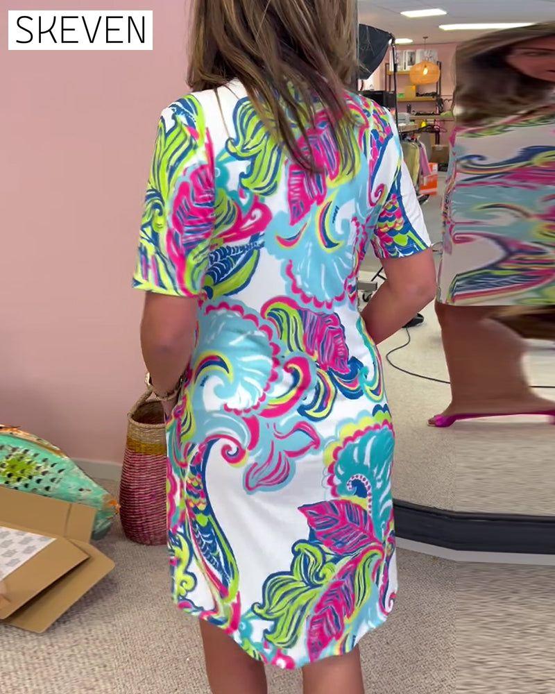 Slim fit printed dress