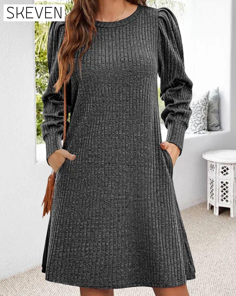 Winter Round Neck Loose Dresses