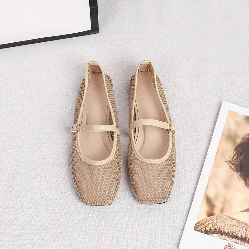 Women's Fashionable Hollow-out Mesh Mary Jane Shoes