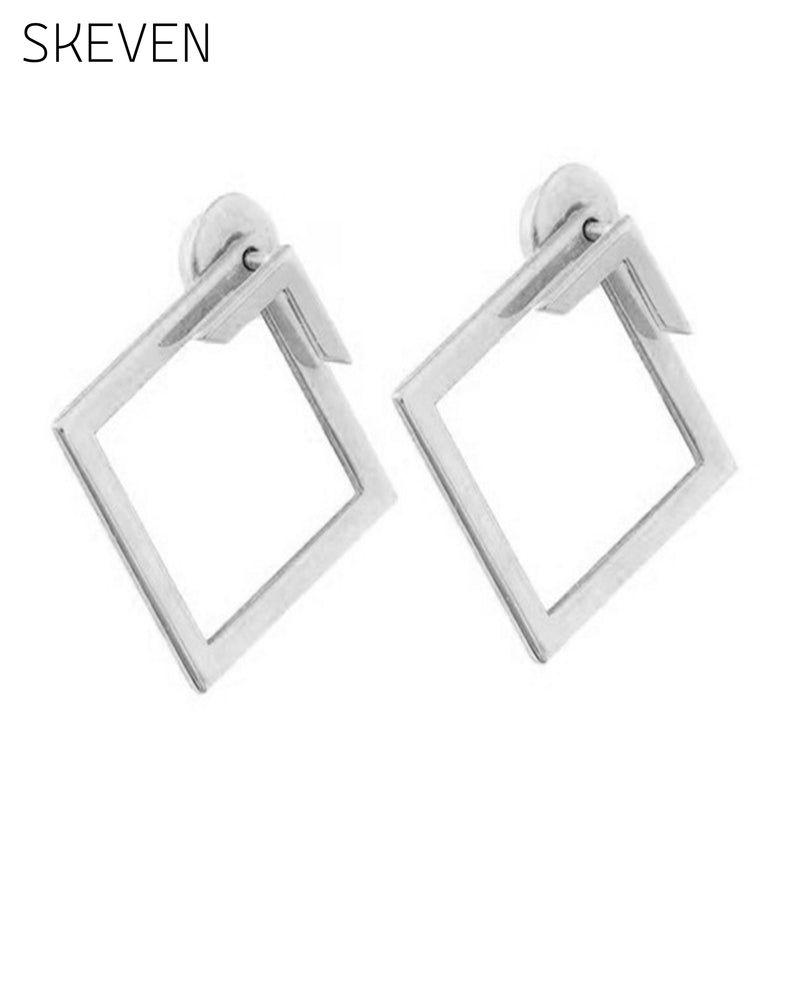 Simple diamond-shaped elegant earrings