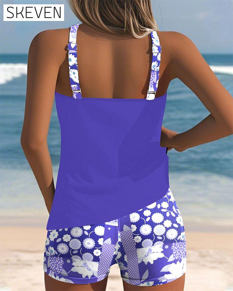 Tank Top Printed Boxer Swimsuit