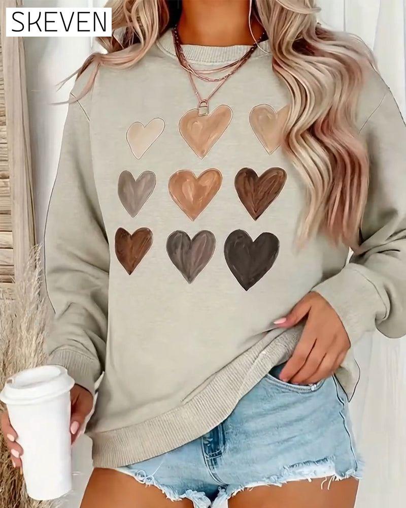 Bunter herzförmiger Pullover
