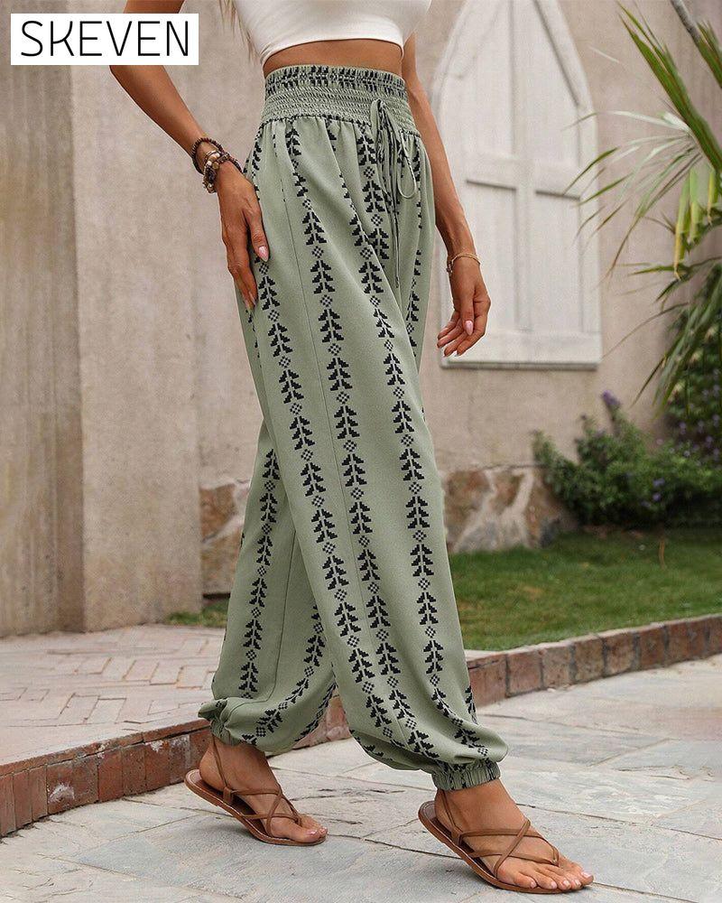 Geometric Print Casual Bloomers