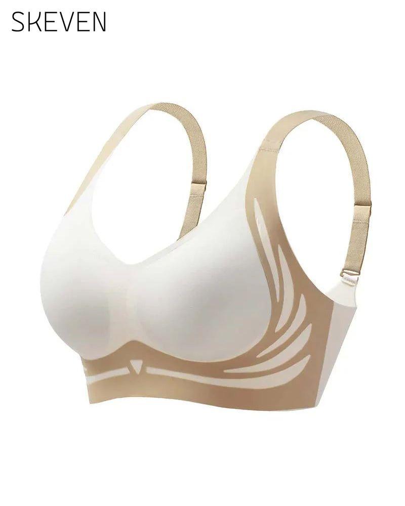 Lifting anti-sagging wireless push-up bra