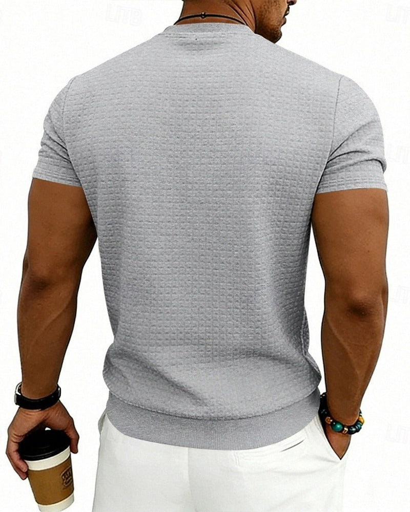 T-Shirt Ribbed Crewneck Short-Sleeve