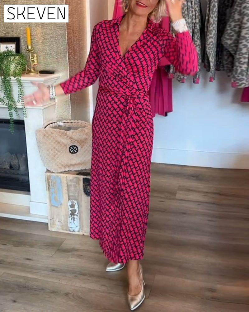 Elegant V Neck Maxi Dress
