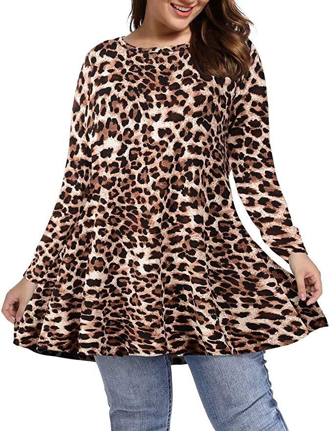 Long-sleeve Belted Top Plus-size Relaxed Fit