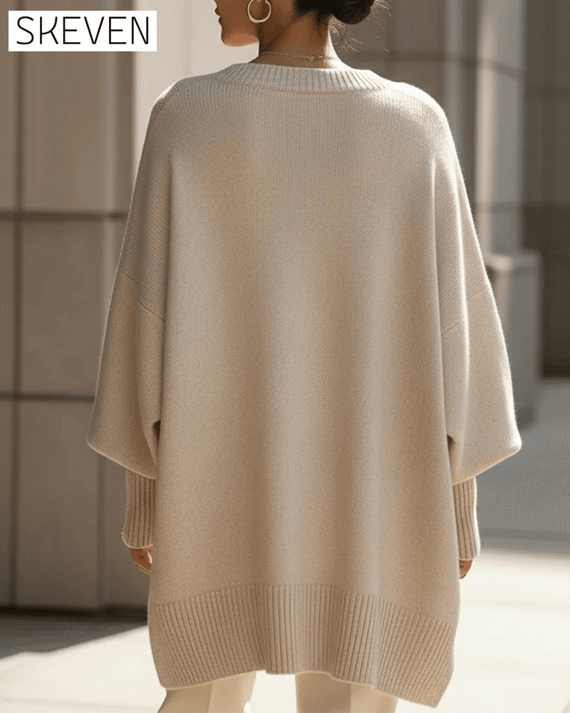 Round Neck Loose Mid-Length Jumper