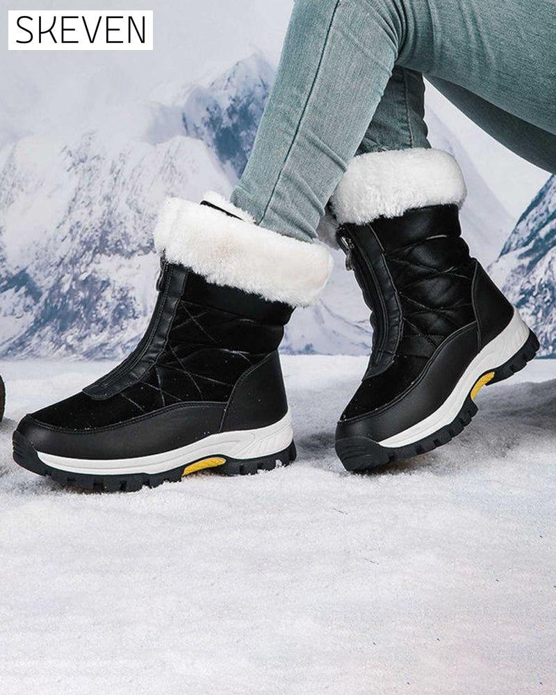Damen-Schneestiefel mit Reißverschluss, rutschfest und warm