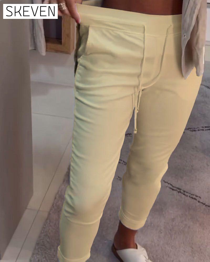Drawstring Casual Pencil Pants