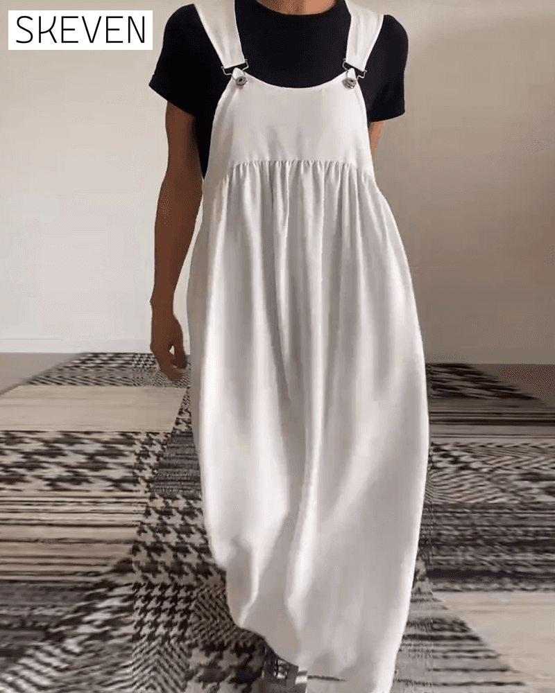 Lässiges einfarbiges Trägerkleid
