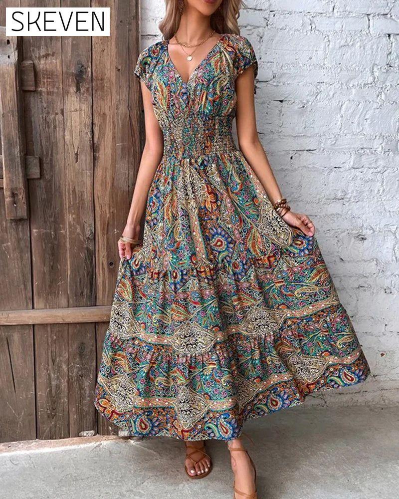 Elegant vintage printed dress 23BF Casual Dresses Clothes Dresses SALE Spring Summer