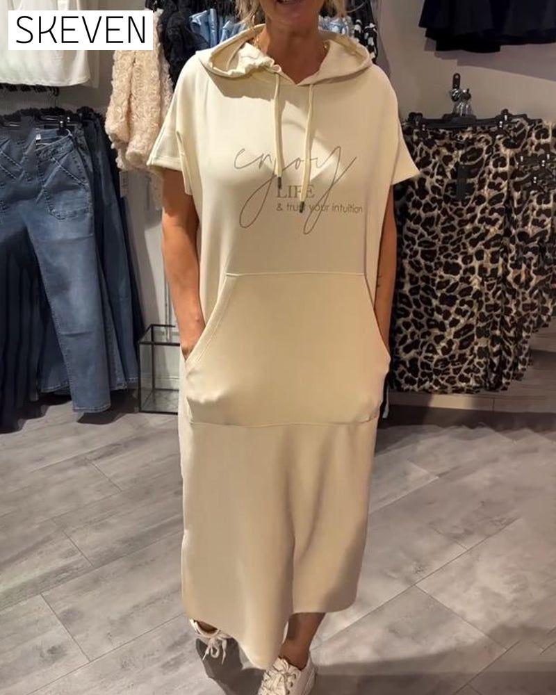 Hooded Casual Drawstring Dress