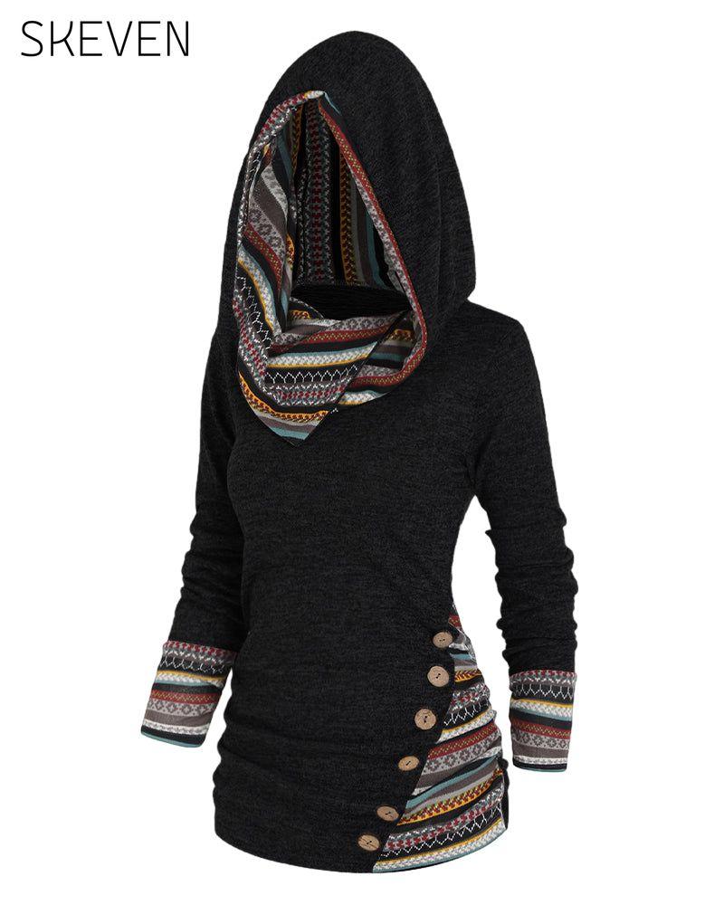 Lässiger Hoodie in Kontrastfarbe