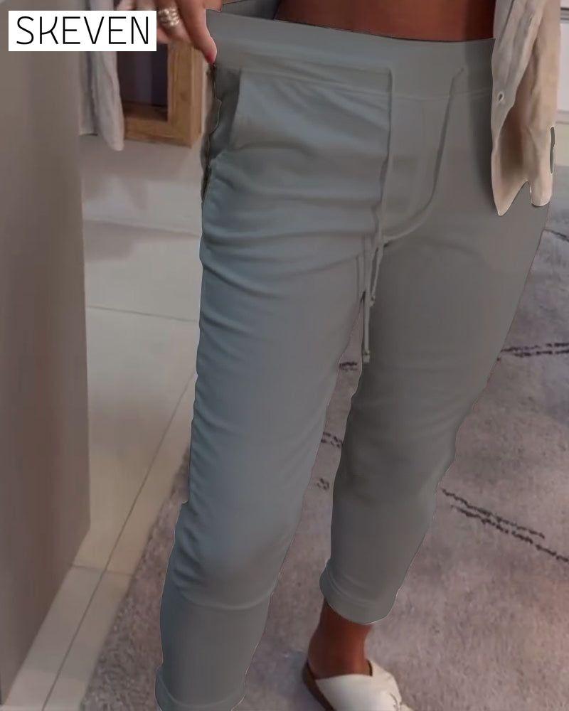 Drawstring Casual Pencil Pants