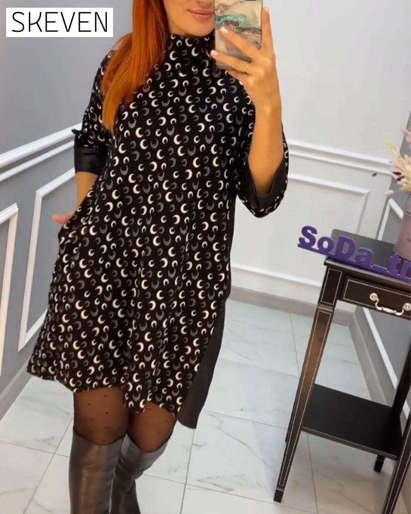Casual butterfly printed dress