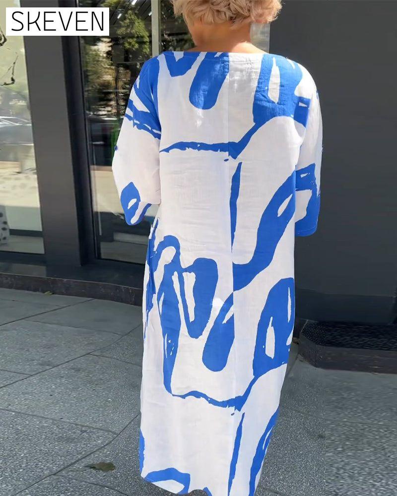 Fashion print pocket dress