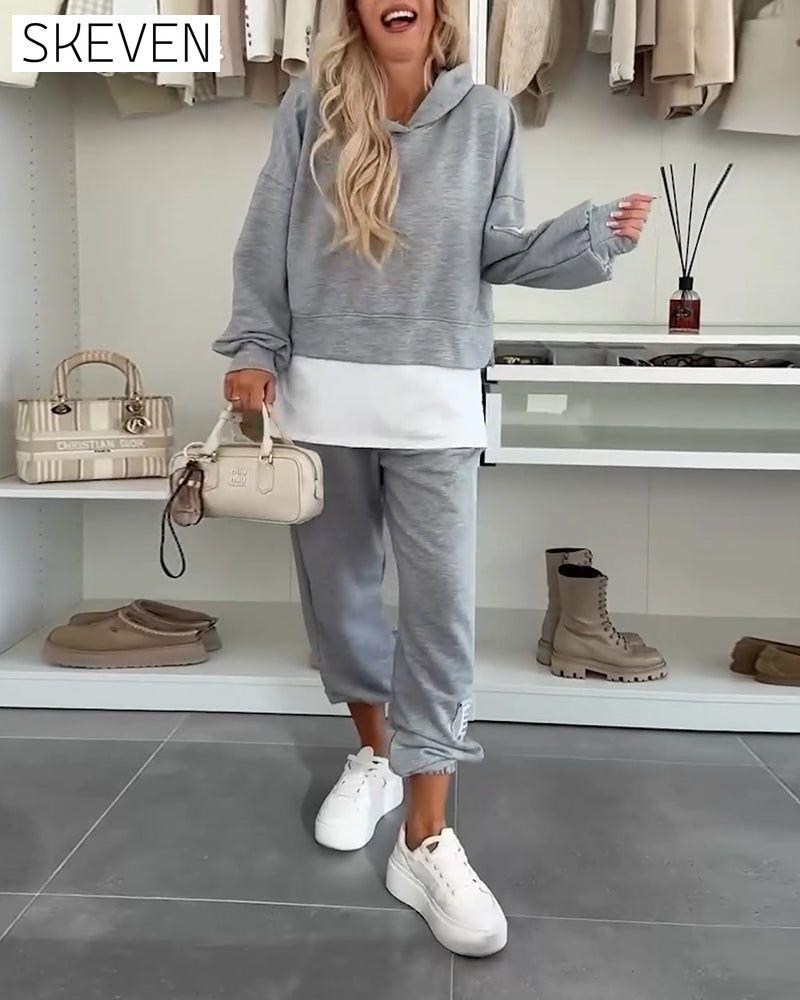 Ensemble décontracté sweat-shirt à capuche et pantalon