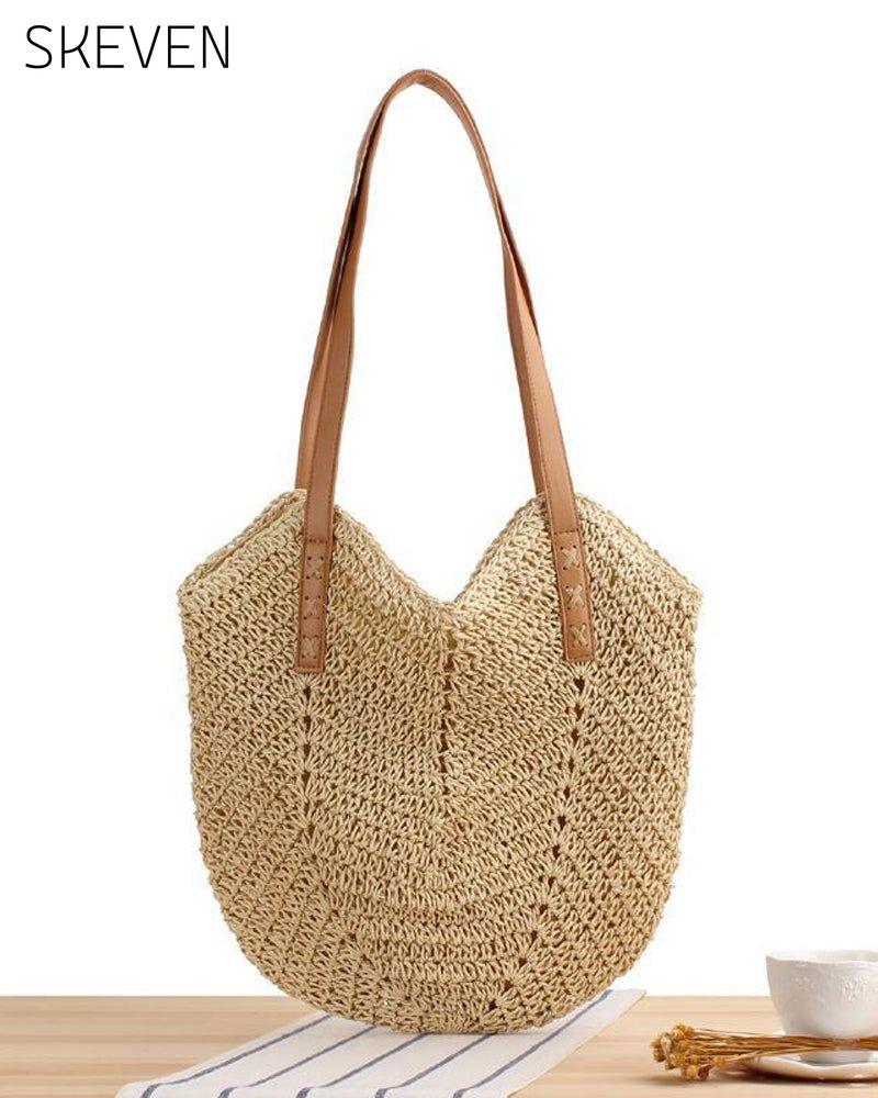 Strohtasche mit Umhängetasche