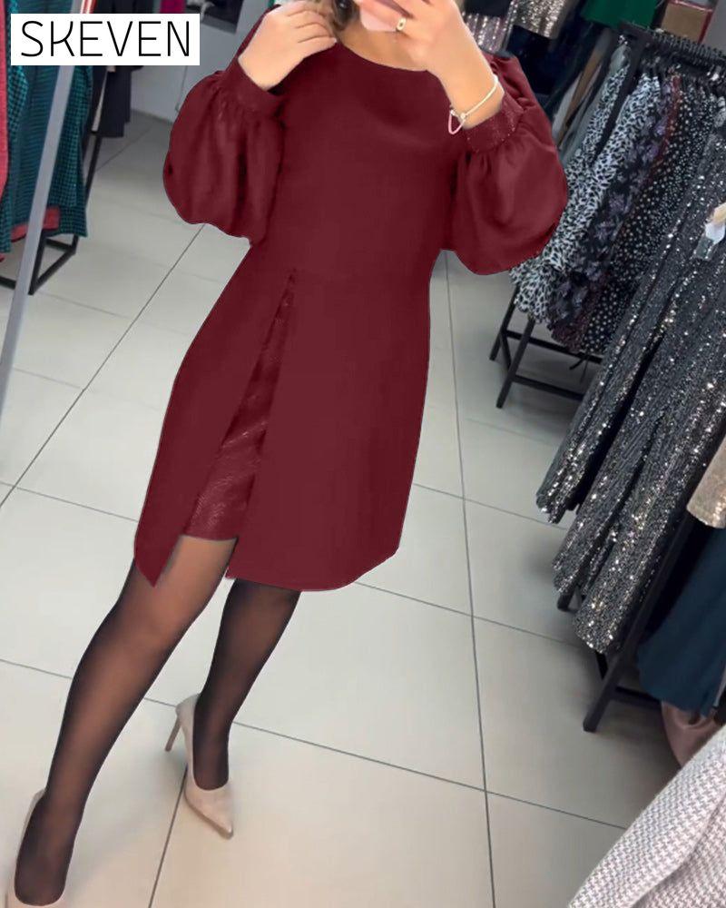 Elegantes einfarbiges Kleid