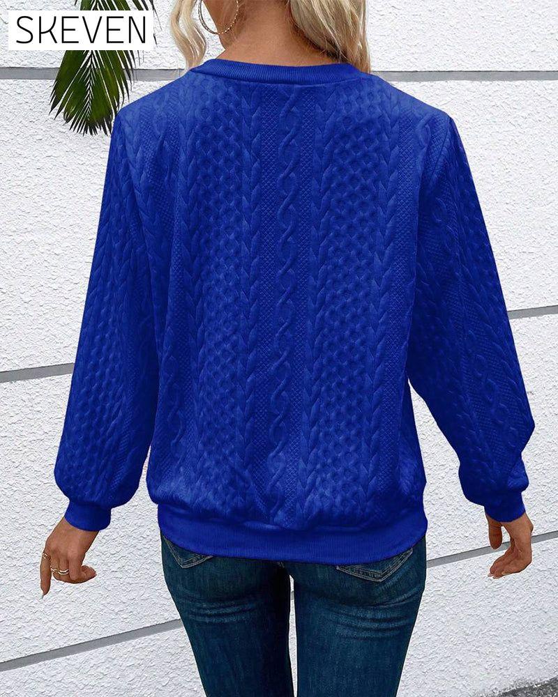 Casual solid color long sleeve zipper sweatshirt
