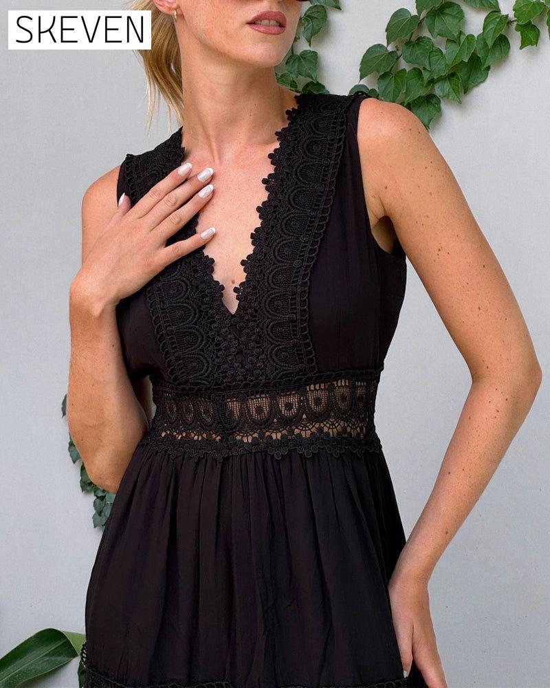 Lace V-neck tank dress