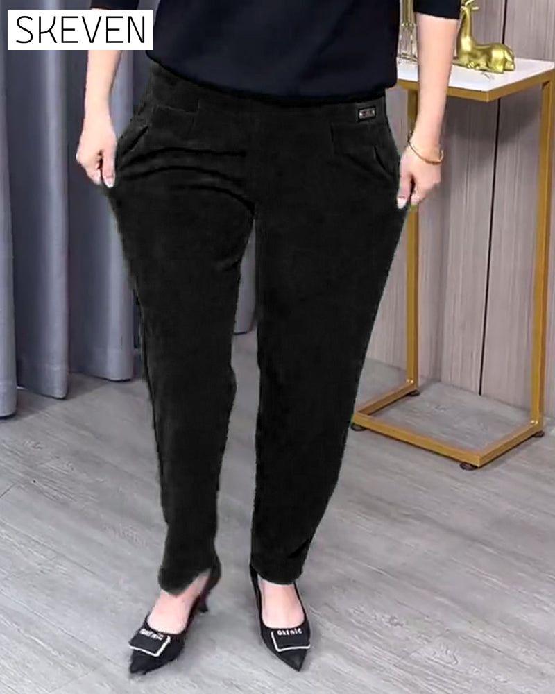 Solid Color Stretch Skinny Pants