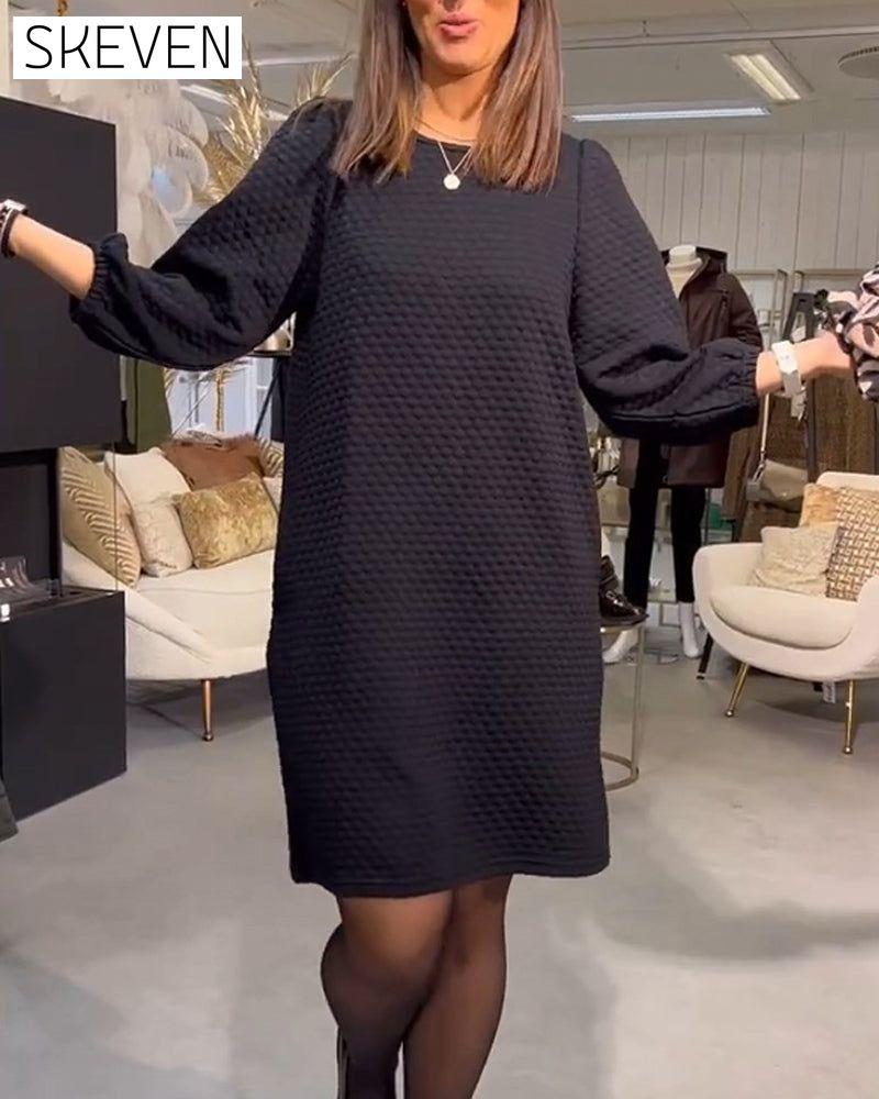 Elegant Solid Color Dress