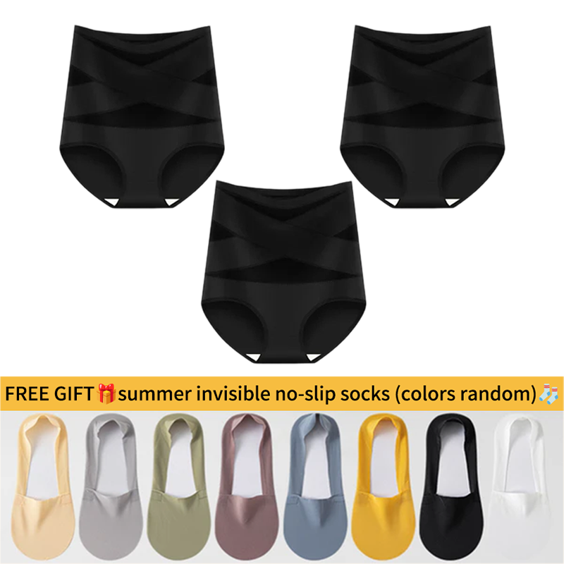 💖💖Last Day-Buy 1 Get 3 Packs💖Plus-Size High-Waist Cross Tummy Control Panties