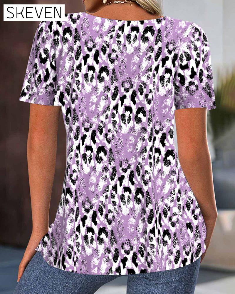 Kurzarm-T-Shirt mit Rundhalsausschnitt und Aufdruck