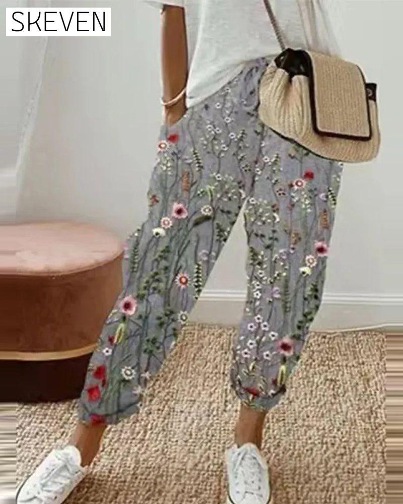 Freizeithose aus Baumwollleinen für Damen