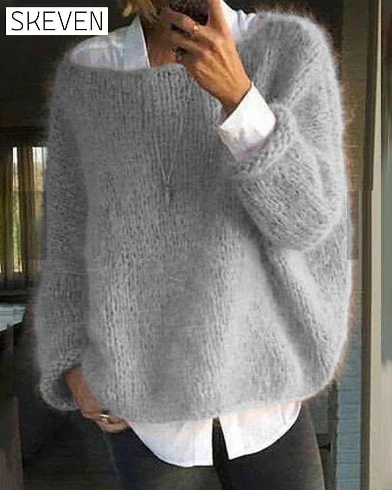 Round neck solid color sweater 2023 f/w 23BF pullovers