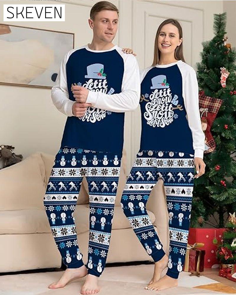 Christmas printed casual family Pajama Sets