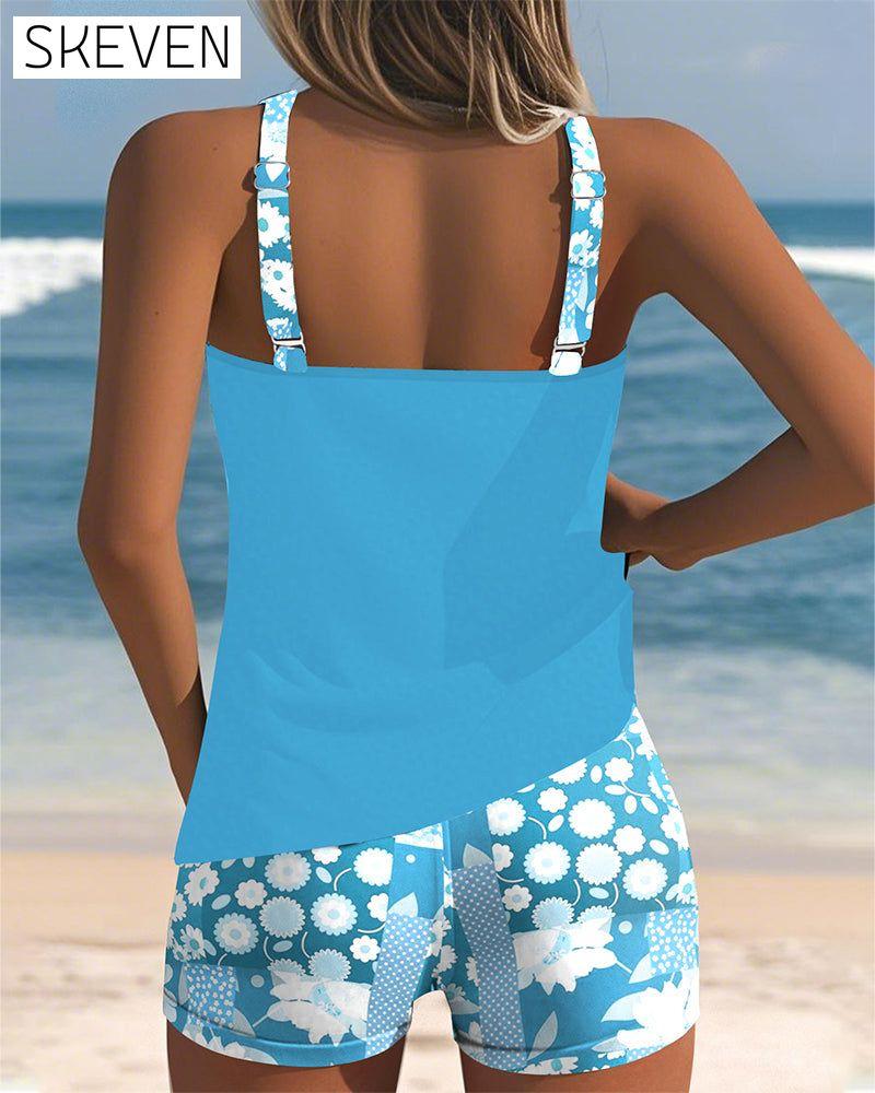 Tank Top Printed Boxer Swimsuit