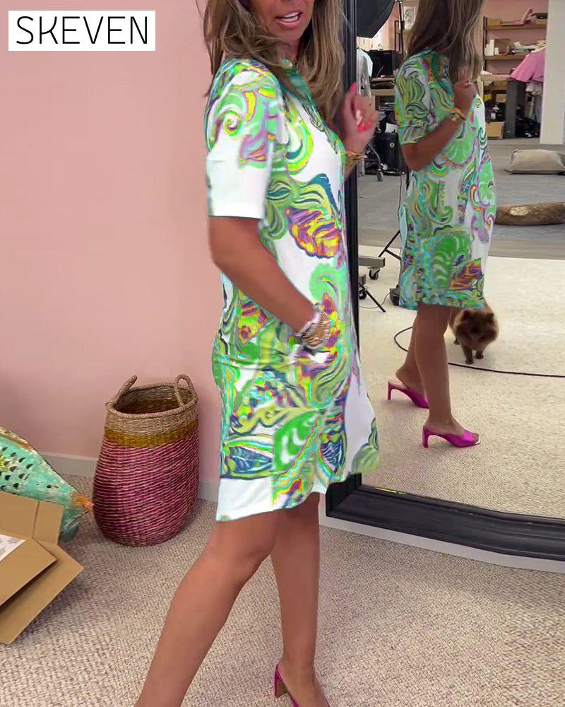 Slim fit printed dress