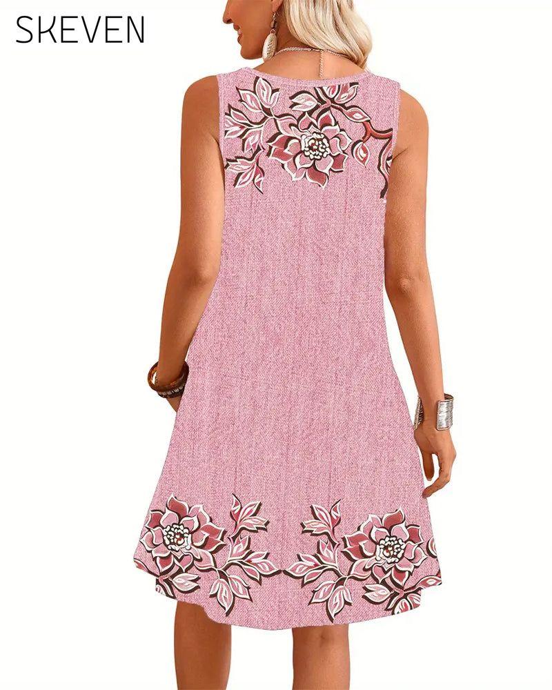 sleeveless Imitation Denim Dress