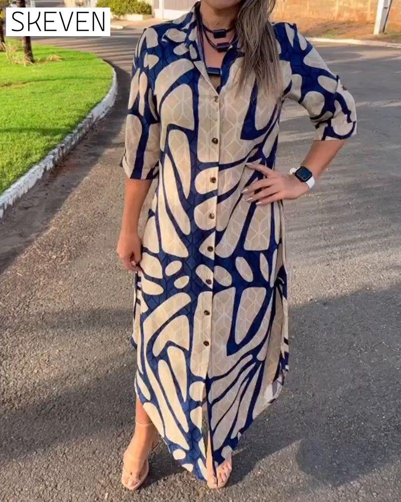 Fashion print shirt dress 23BF Casual Dresses Spring Summer