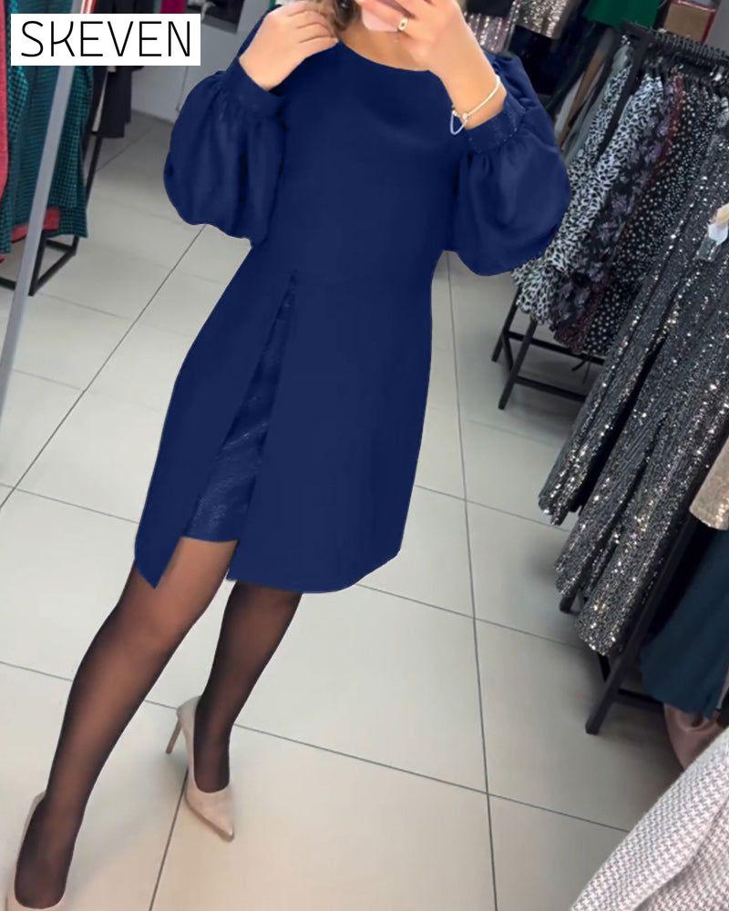 Elegantes einfarbiges Kleid