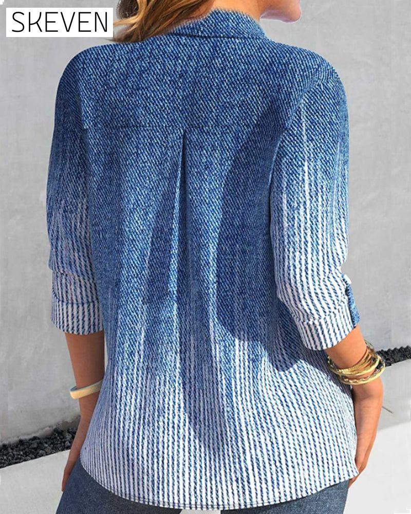 Breasted Blouses with pocket