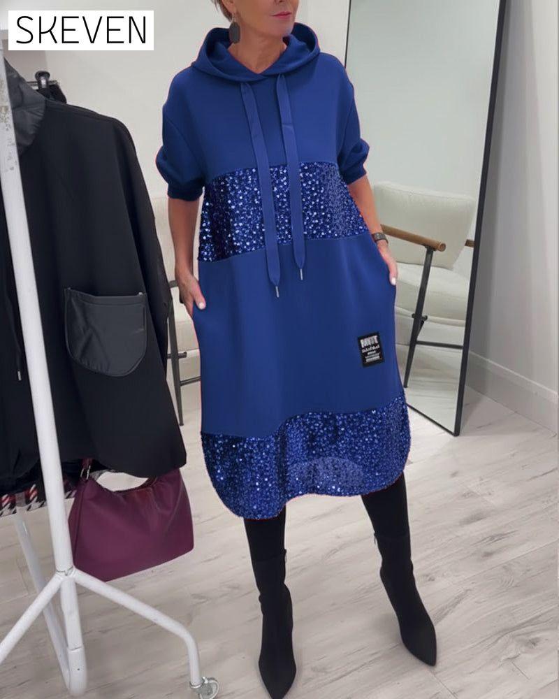 Hooded Fashion Patchwork Dress