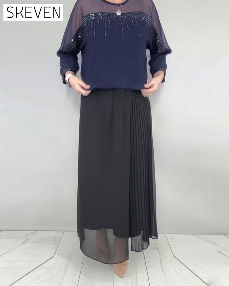 Mesh Splicing Loose Blouse