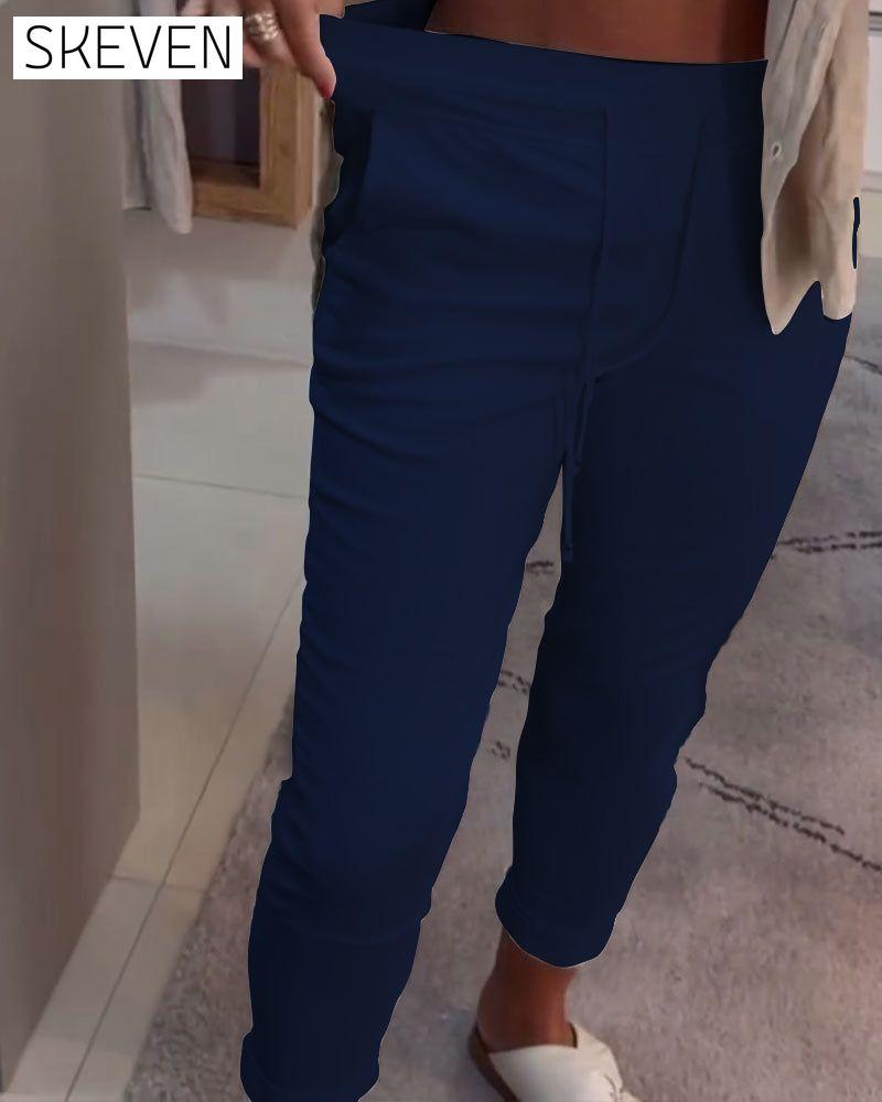 Drawstring Casual Pencil Pants
