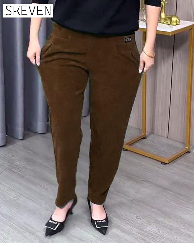Solid Color Stretch Skinny Pants