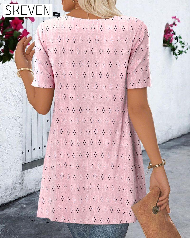 Fake Two-piece Printed Blouse