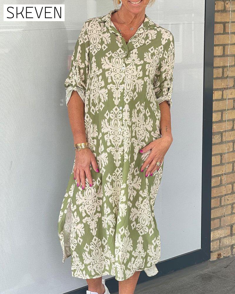 Floral print slit dress